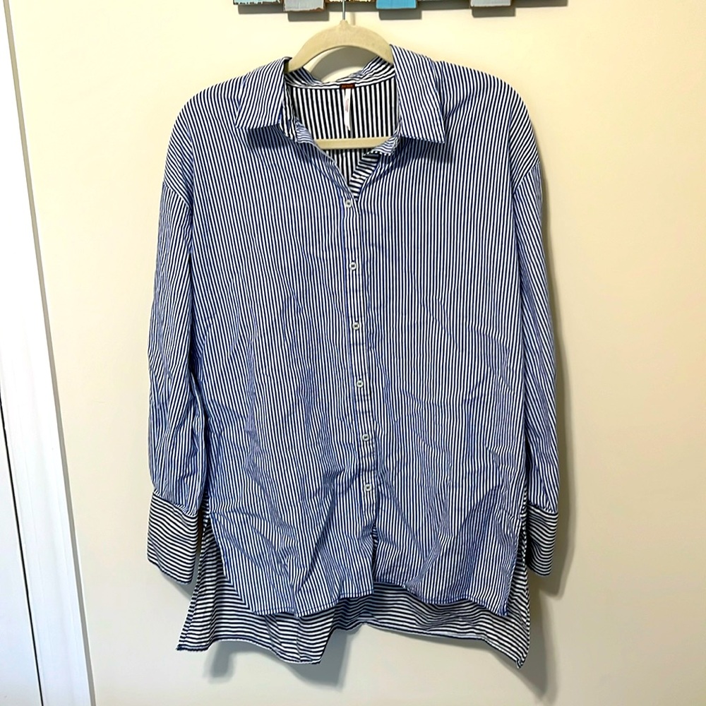 Free People Women’s Lakehouse Oversized Button-Down Blouse / Size S / Cotton